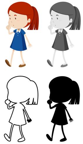 Set Of Girl With Shh Sign 284x490 Set Of Girl With Shh Sign