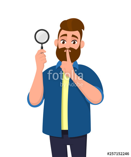Attractive Bearded Young Man Holding Magnifying Glass And Asking 417x500 Attractive Bearded Young Man Holding Magnifying Glass And Asking