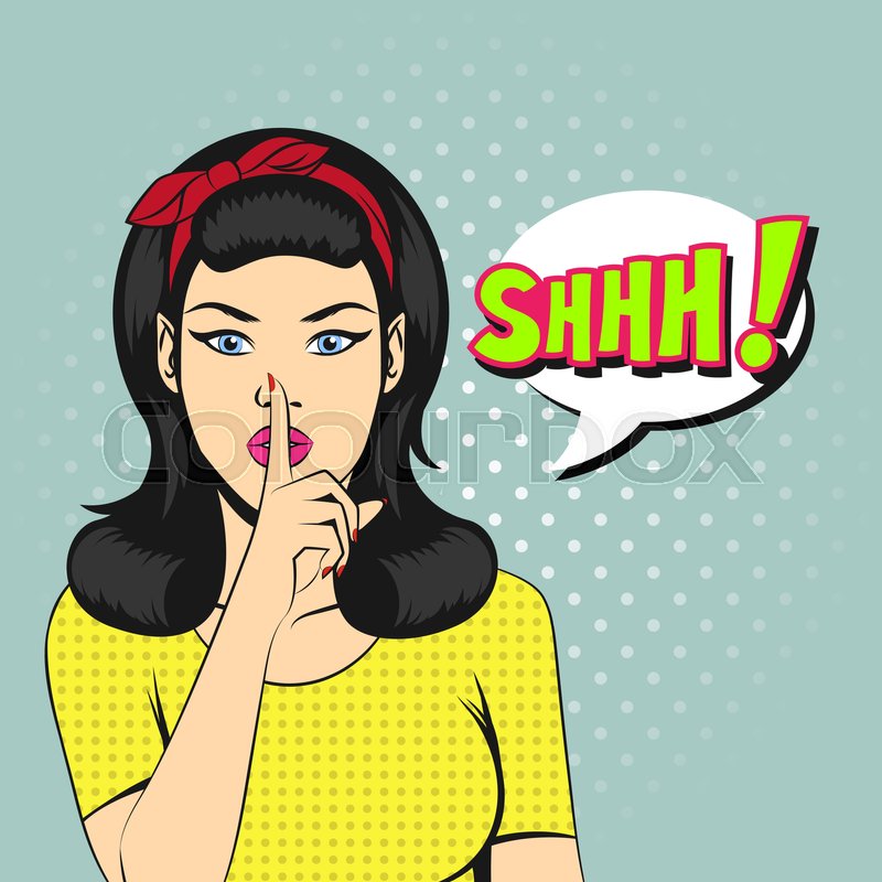 Vector Pop Art Woman Face With Shhh Stock Vector Colourbox 800x800 Vector Pop Art Woman Face With Shhh Stock Vector Colourbox