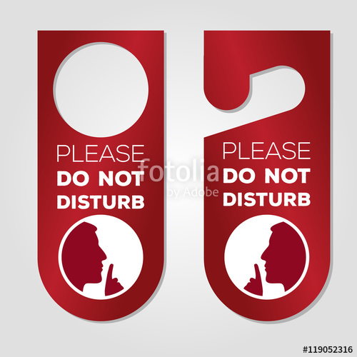 500x500 Do Not Disturb Door Hanger Keep Quiet And Shhh Sign Illustrated