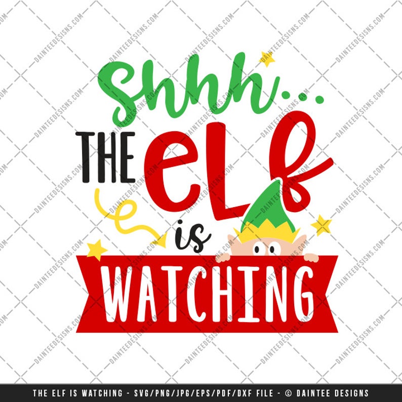 794x794 Shhh The Elf Is Watching Vector Dxf Digital Etsy