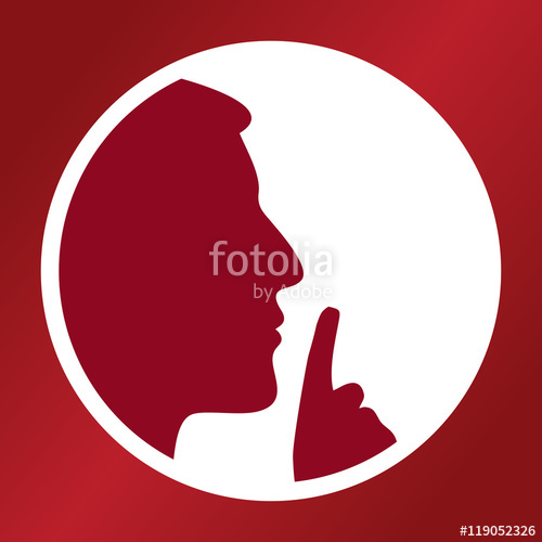 500x500 Vector Illustration Of Man With Finger Showing Shh Sign Keep