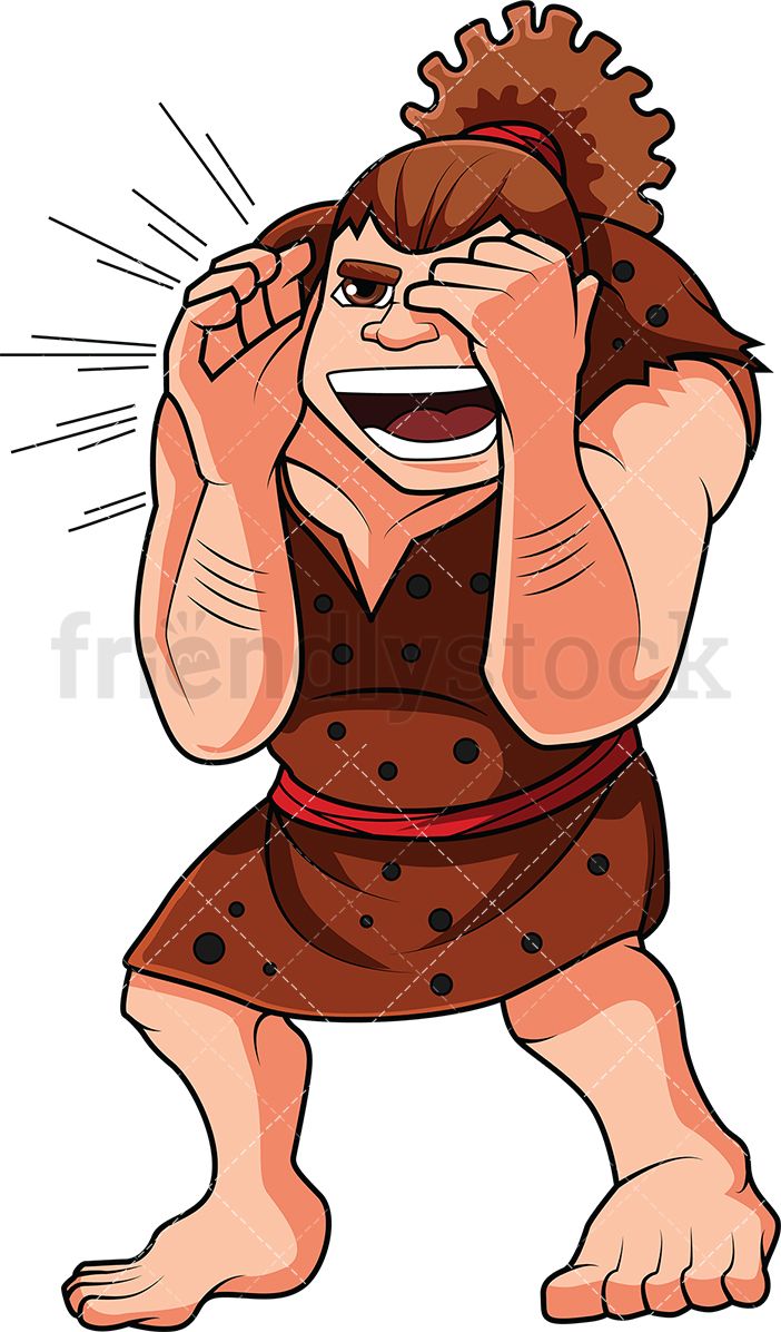 702x1196 Caveman Yelling Free Vector Clipart