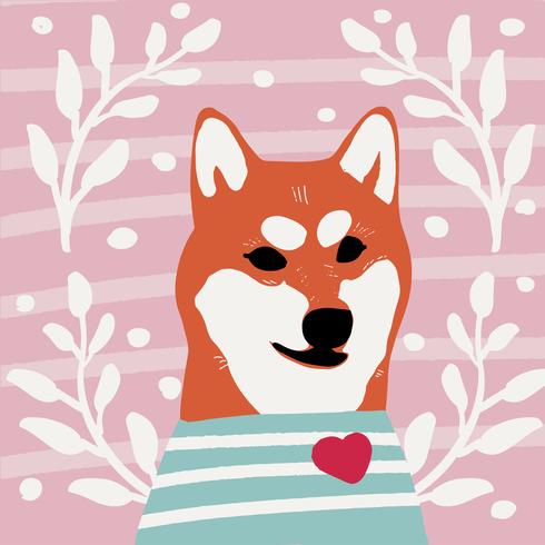 490x490 Kawaii Dog Of Shiba Inu Breed Cartoon Style Vector