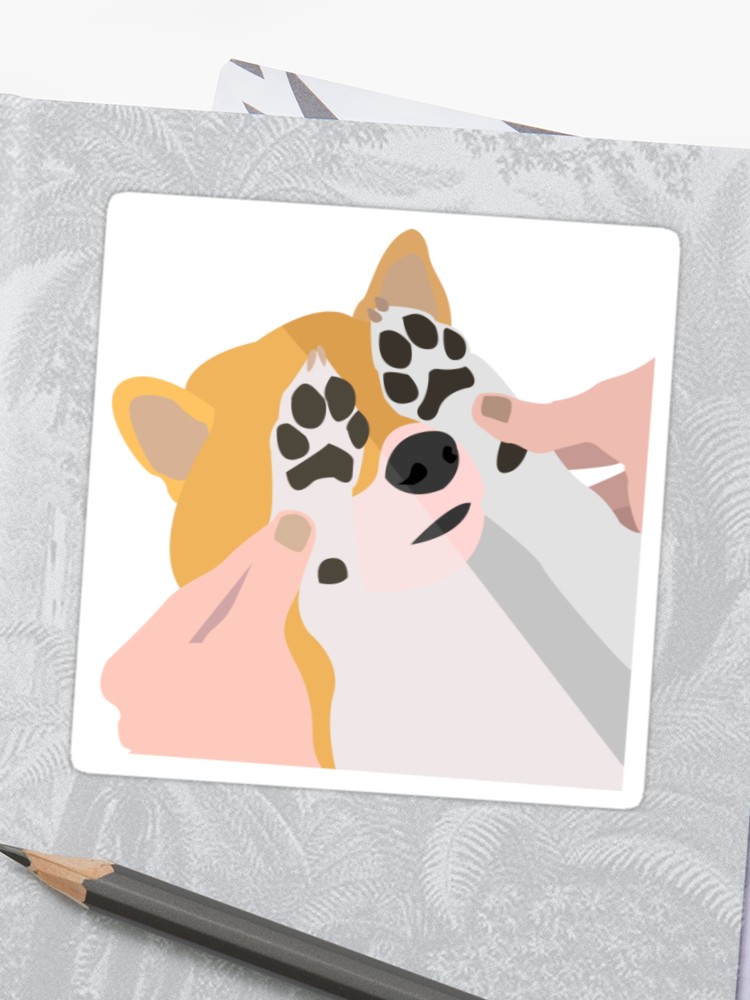 750x1000 Shy Shiba Inu Vector Art Sticker