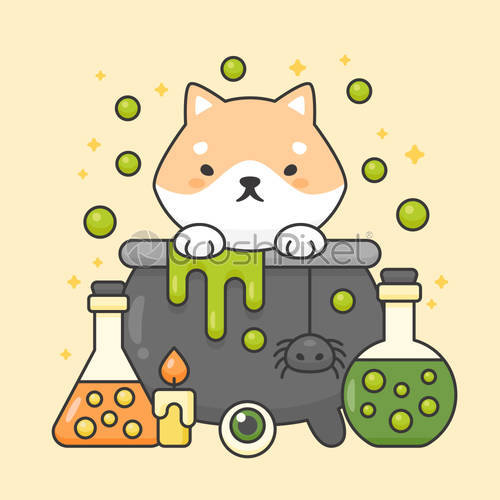 500x500 Vector Character Of Cute Shiba Inu Dog In A Poison, Stock Vector