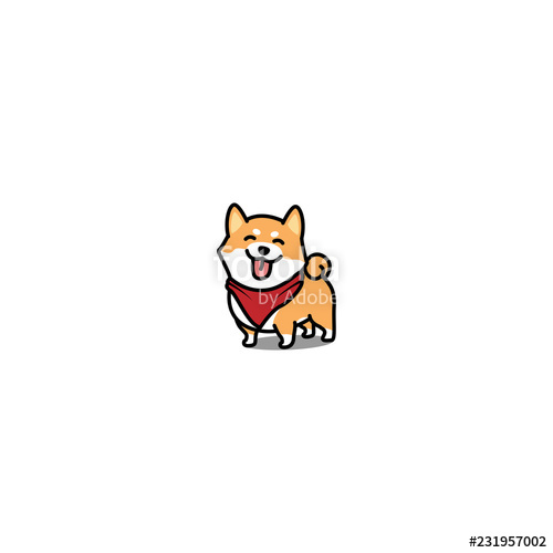 500x500 Cute Shiba Inu Smiling, Vector Illustration Stock Image