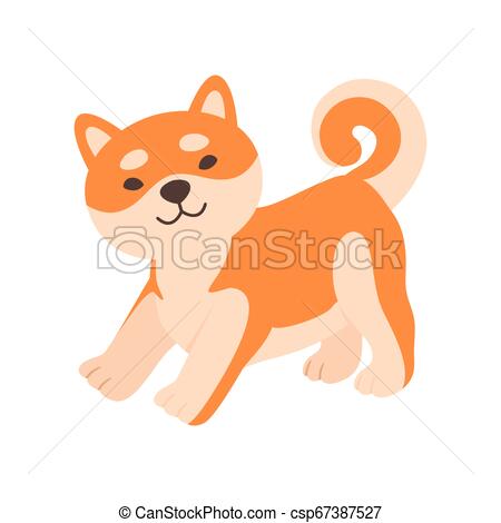 450x470 Cute Friendly Shiba Inu Dog, Funny Japan Pet Animal Cartoon