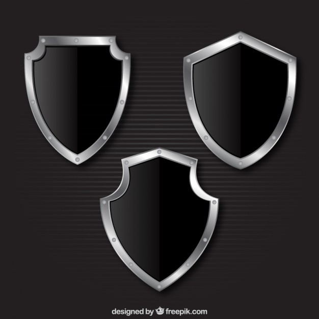 626x626 Metallic Shields Collection Vector Free Download