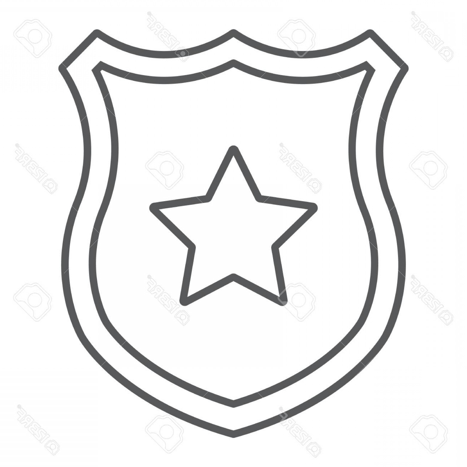 1560x1560 Photostock Vector Police Badge Thin Line Icon Officer And Law