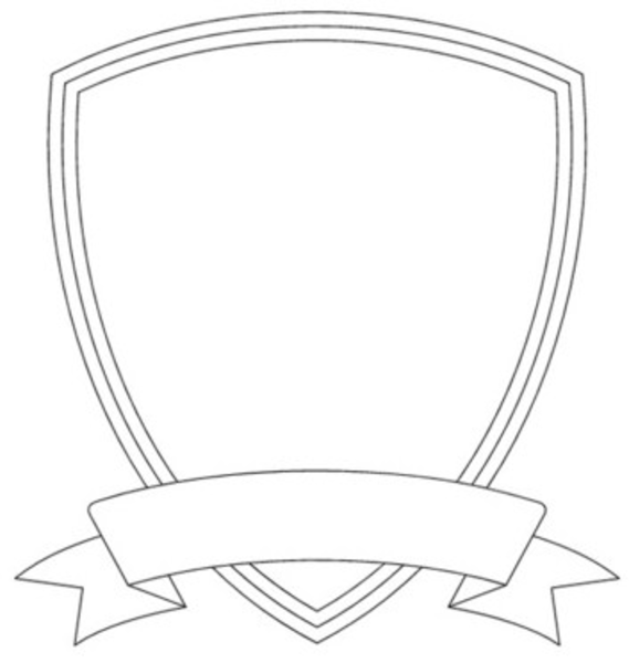 569x600 Badge Outline Shield Template Image
