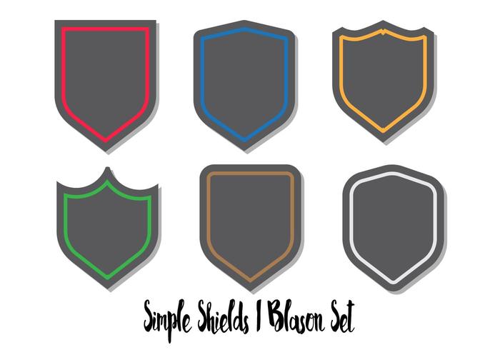 700x490 Blason Shield Vector Set Flat
