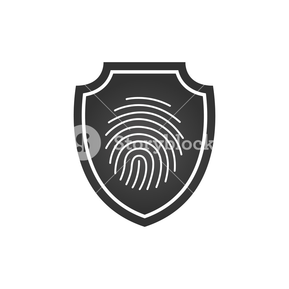 1000x1000 Finger Print Security Shield Logo Design Element Vector