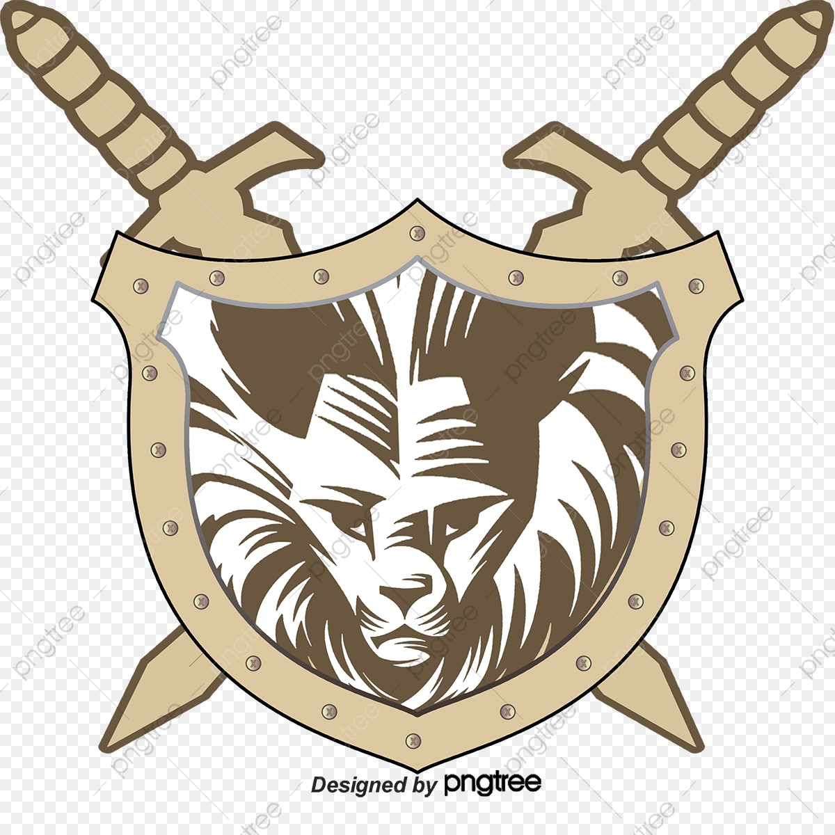 1200x1200 Vector Painted Lion Head Shield, Lion Clipart, Head Clipart