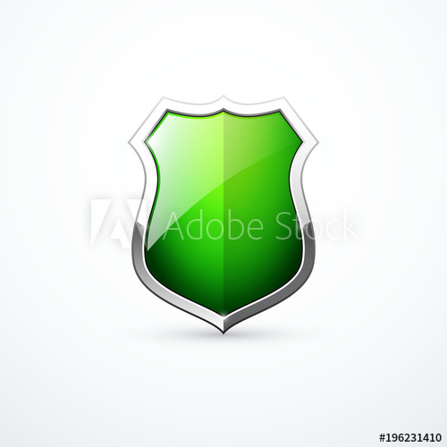 500x500 Green Shield Icon Vector Illustration