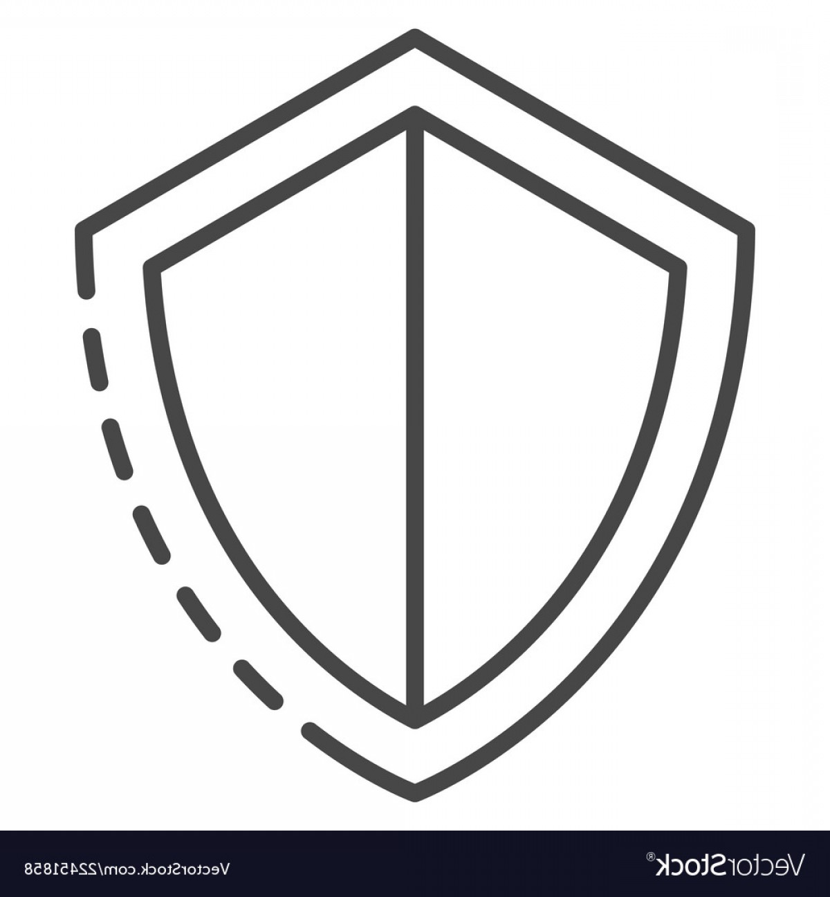 1200x1296 Secured Shield Icon Outline Style Vector Cqrecords