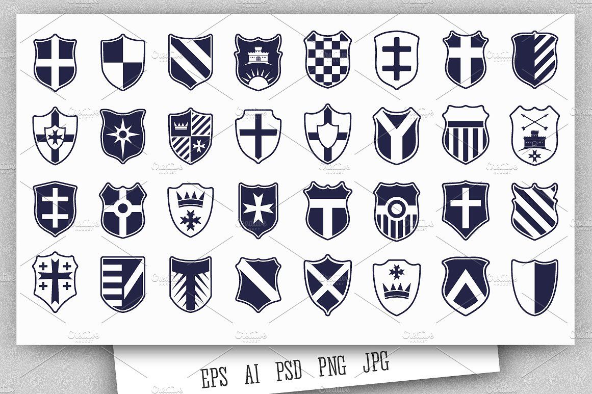 1161x773 Shields Icons Vector Set