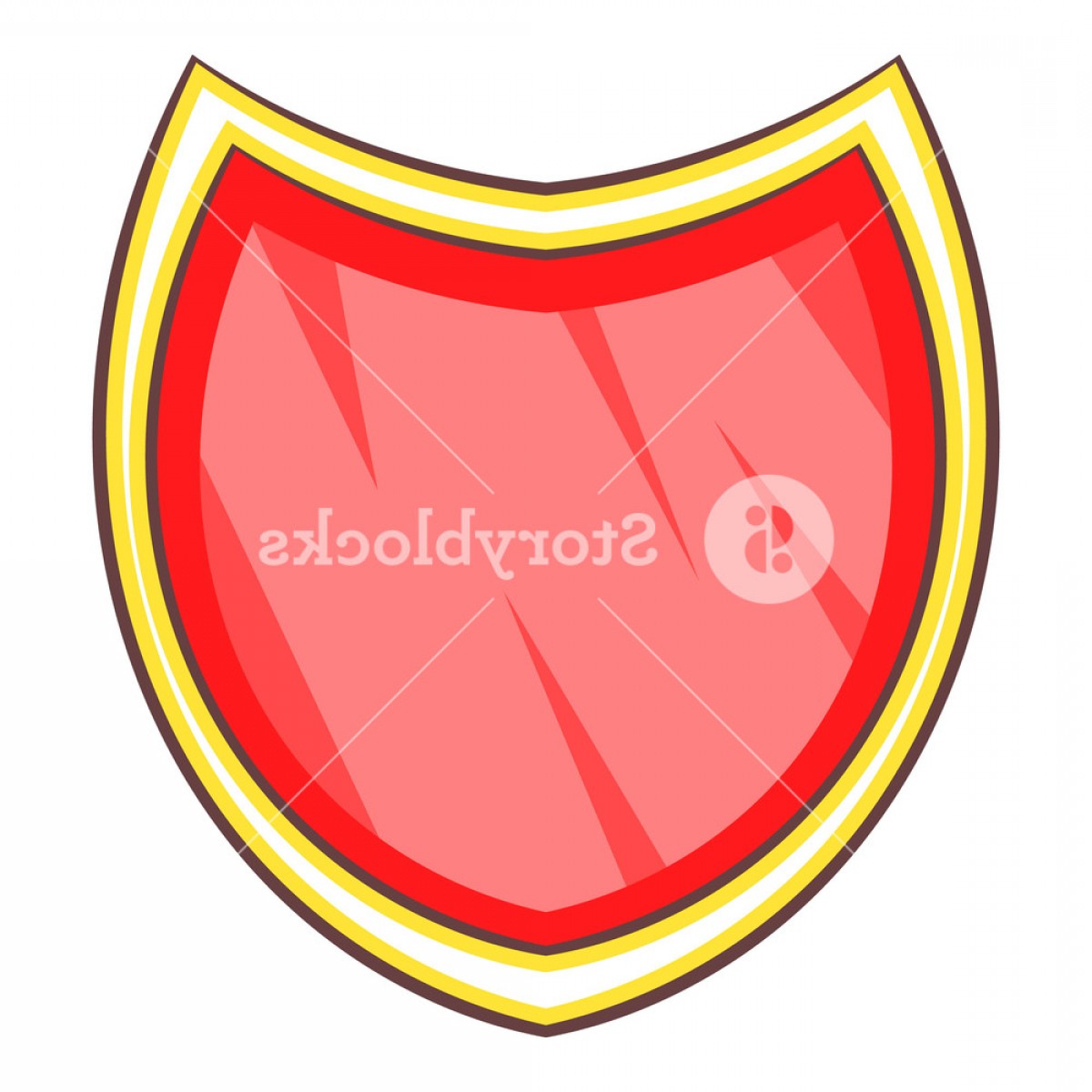 1200x1200 Blank Safety Shield Icon Cartoon Illustration Of Blank Safety
