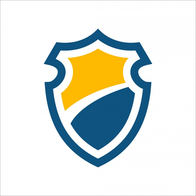 640x640 Blue And Orange Shield Icon Vector, Vector, Blue, Shield Png