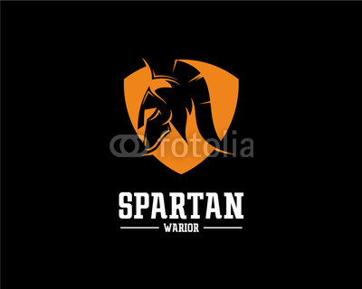 400x320 Spartan Warrior Logo Design Concept, Shield Logo, Sport Logo