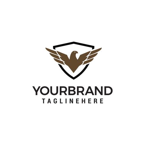 490x490 Eagle Wings Shield Logo Design Concept Template Vector