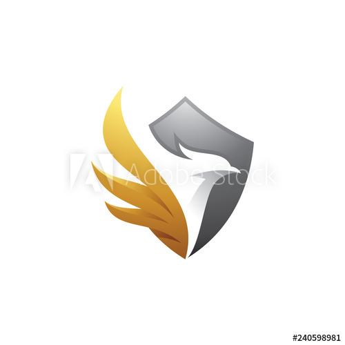 500x500 Bird And Shield Logo Design, Eagle, Falcon, Hawk And Wing Vector