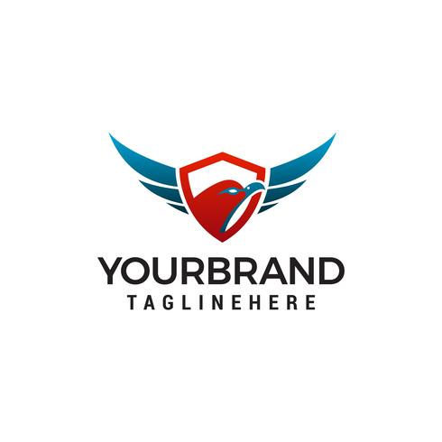 490x490 Eagle Head Shield Logo Design Concept Template Vector