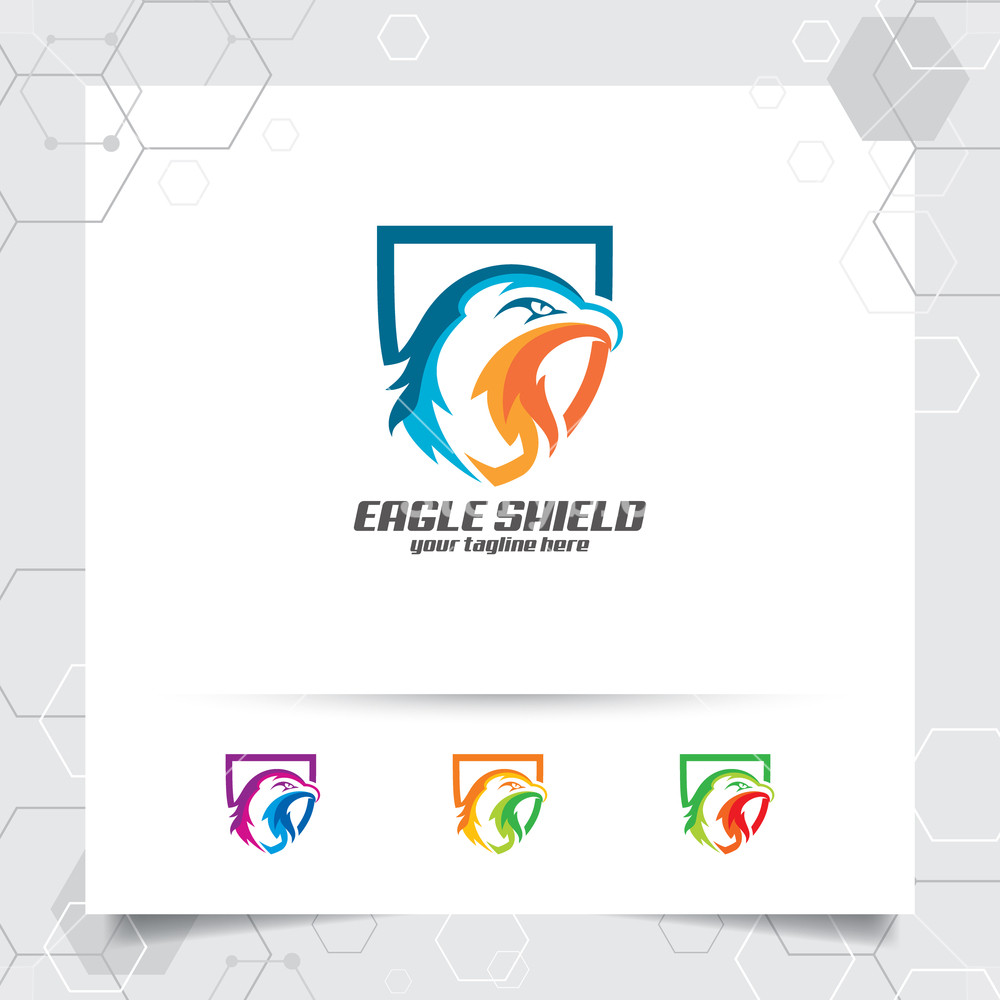 1000x1000 Eagle Shield Logo Vector Design With Concept Of Security Guard