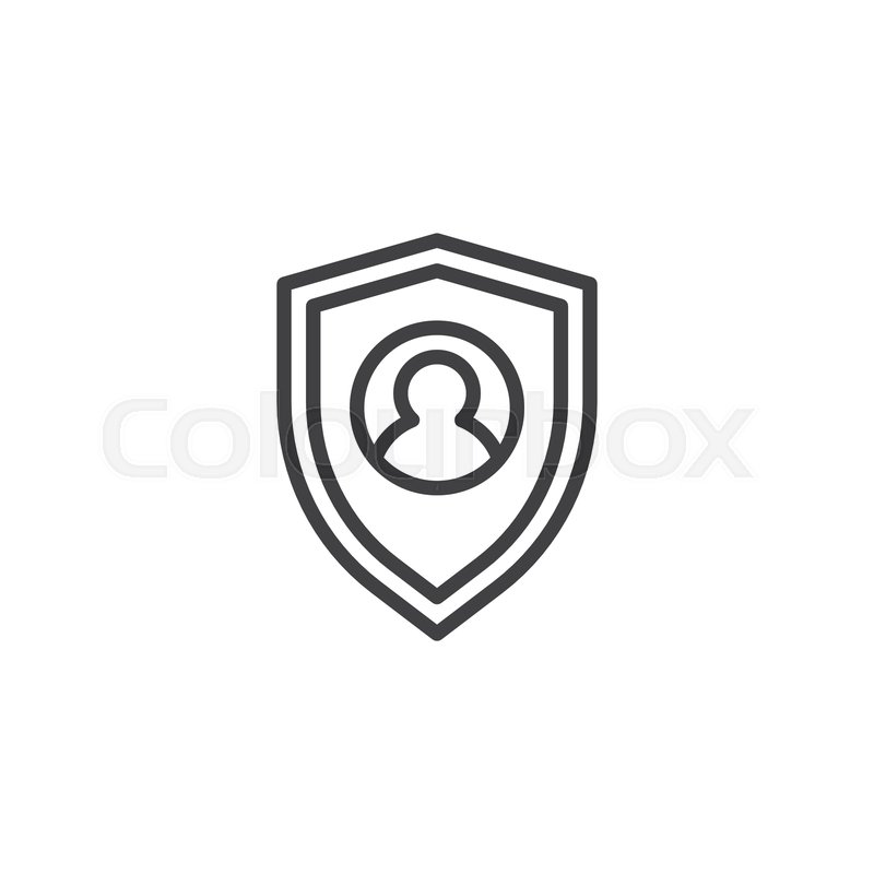 800x800 Protection Shield Outline Icon Linear Stock Vector Colourbox