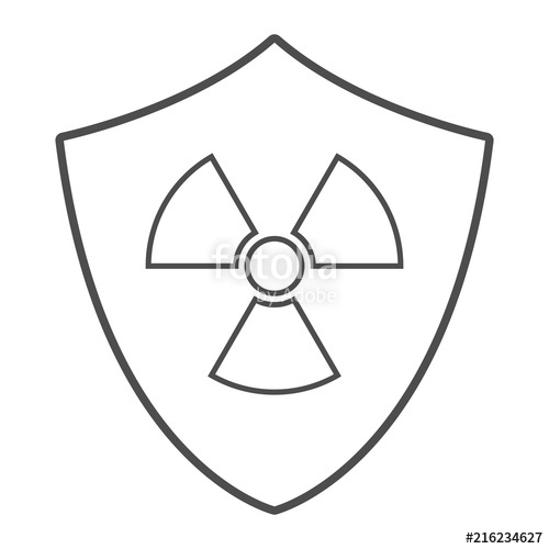 500x500 Radiation Protection Sign Shield And Radiation Symbol Outline