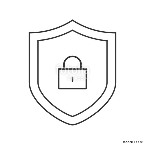 500x500 Security Shield Line Icon, Outline Vector Sign, Linear Style