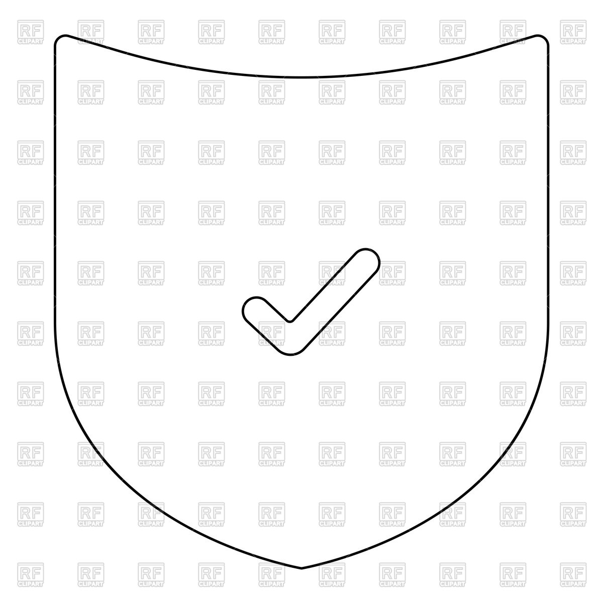 1200x1200 Shield Outline Icon Vector Image Of Silhouettes, Outlines