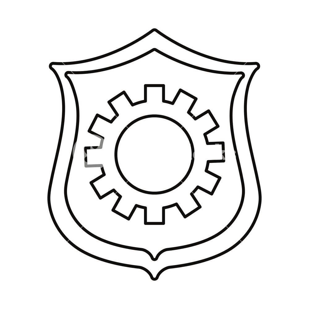 1000x1000 Shield Protection Gear On White Background Vector Illustration