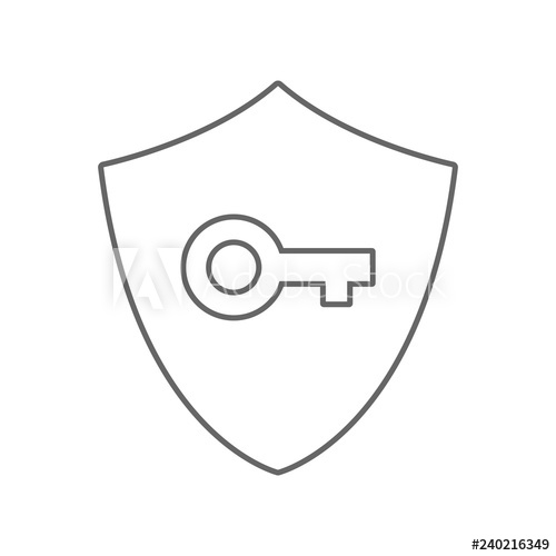500x500 Key And Shield Outline Vector Icon