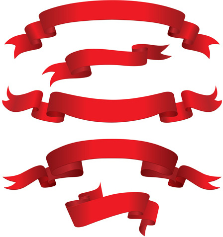 448x477 Beautiful Red Ribbon Banners Set Vector Free Vector In Open Office