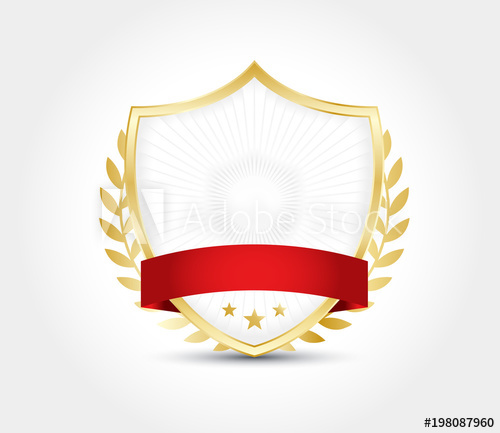 500x433 Shield Gold Ribbon Vector