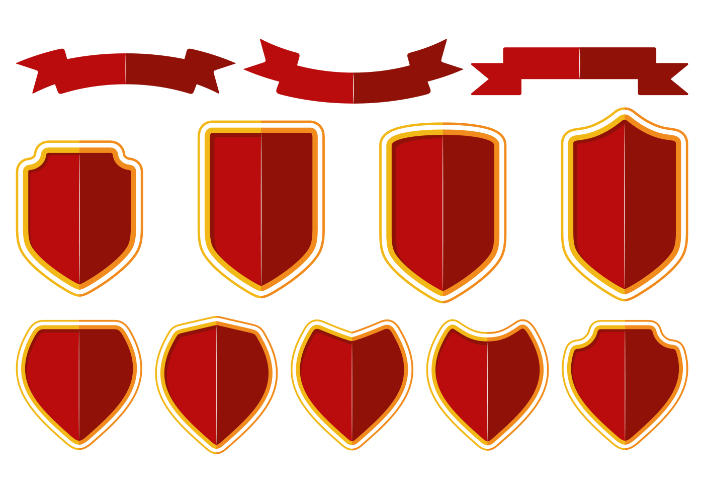 1400x980 Shield Shapes Free Vector Art