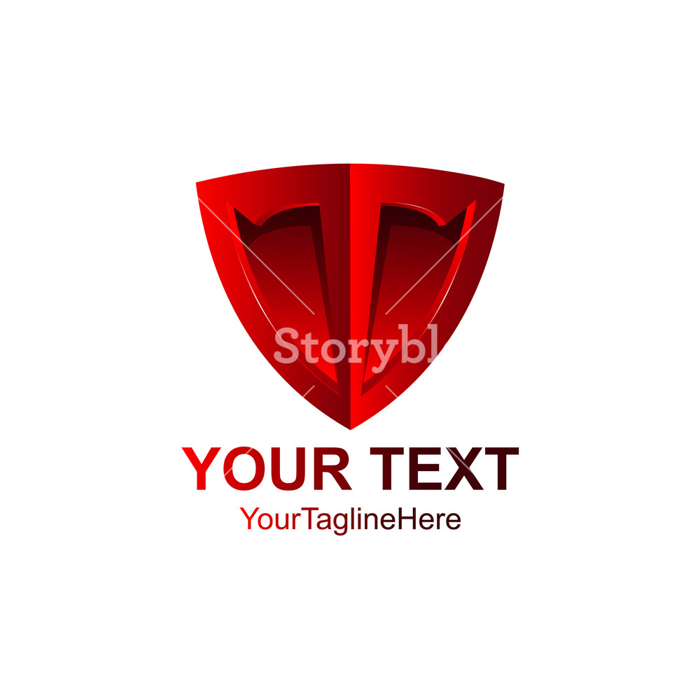 1000x1000 Red Shield Shape Icon Emblem Sign Isolated On White Background