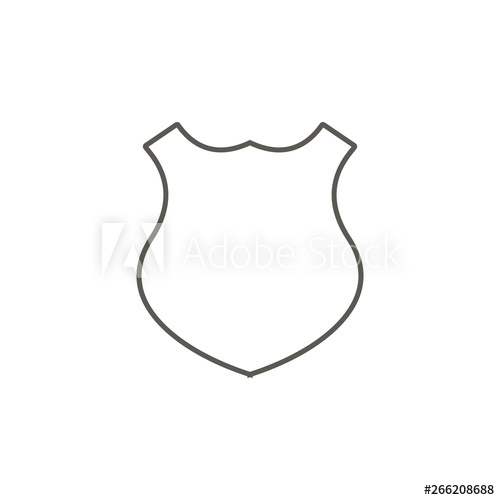 500x500 Shield Shape Vector Icon Simple Element Illustration From Map