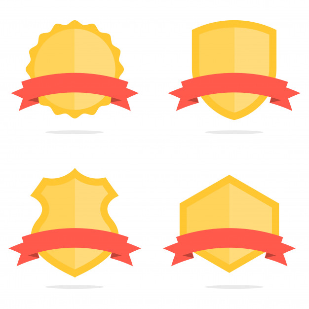 626x626 Flat Gold Badge Shield Template Vector Premium Download