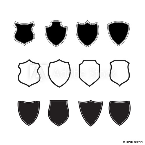 500x500 Shield Vector Icon Set