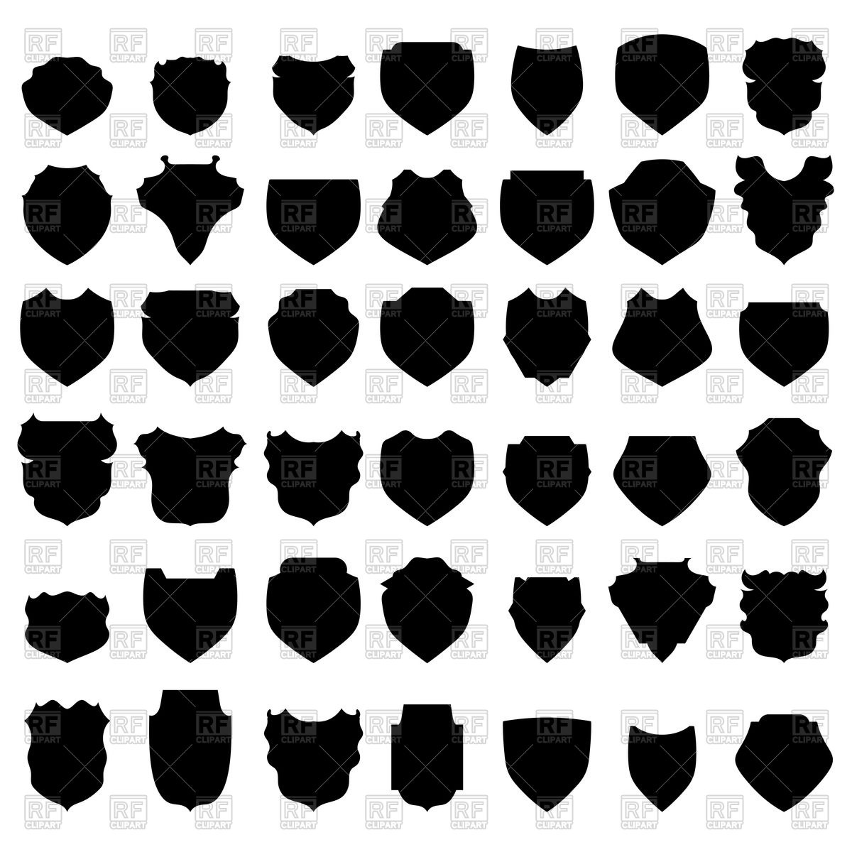 1200x1200 Silhouettes Of Shields Vector Image Of Design Elements