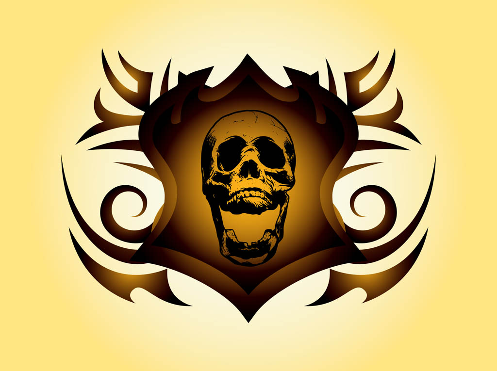 1024x765 Skull Shield Vector Vector Art Graphics