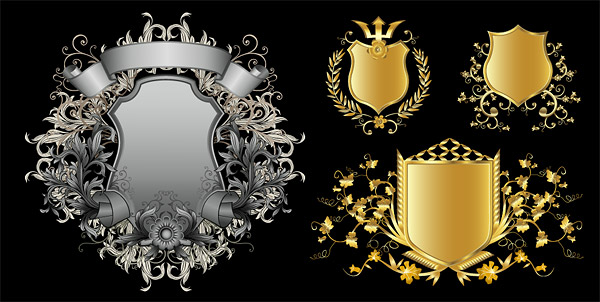 600x302 European Pattern Shield Vector Material Free Download Web