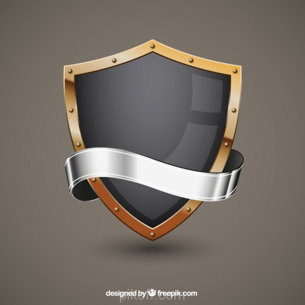 626x626 Metallic Shield Vector Free Download