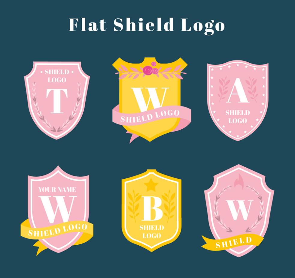 982x927 Six Color Sign Letters Shield Vector Free Vector Graphic Download