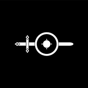 310x310 Free Download White Icon On Black Background Sword And Shield