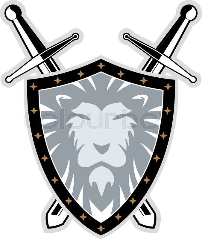 675x800 Sword With Lion Shield Vector Stock Vector Colourbox