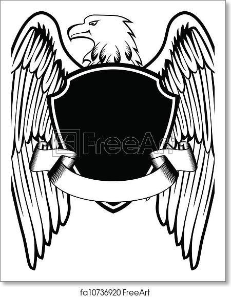 450x580 Free Art Print Of Eagle Shield Vector Illustration An Eagle