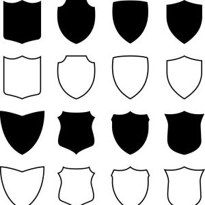 300x300 Set Of Silhouettes And Outlines Of Shields Vector Cqrecords